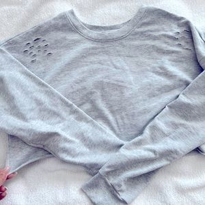Gray Crop Sweater- small